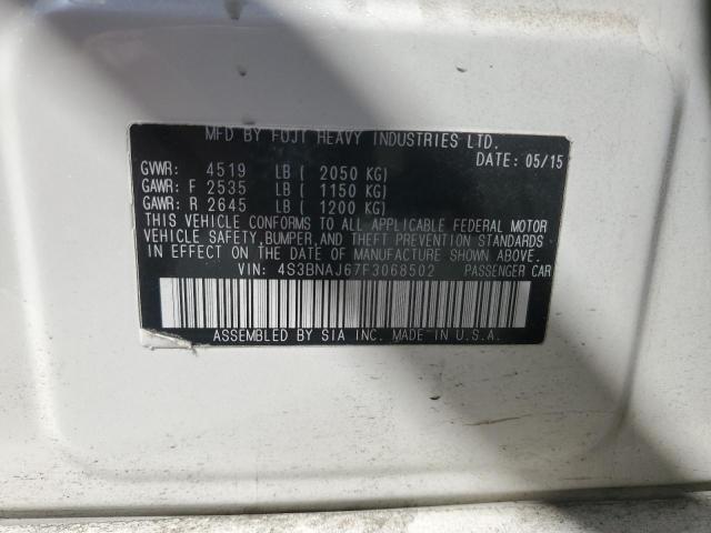 4S3BNAJ67F3068502 Subaru 2.5l u5