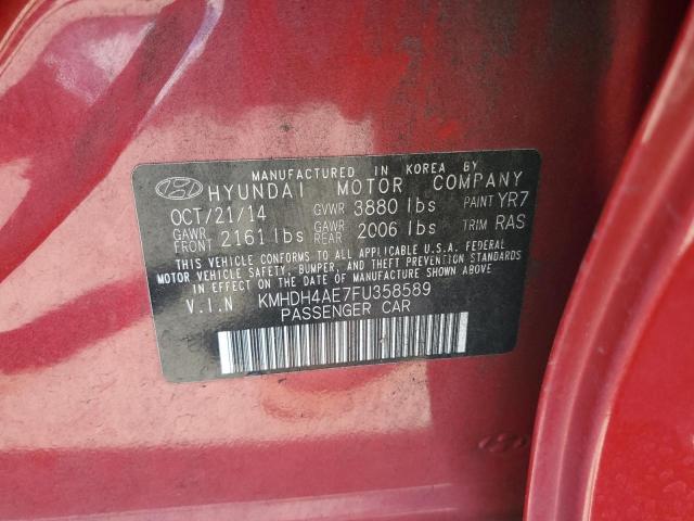 KMHDH4AE7FU358589 Hyundai ELANTRA SE