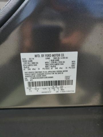 1FM5K8D88KGB35585 Ford EXPLORER X