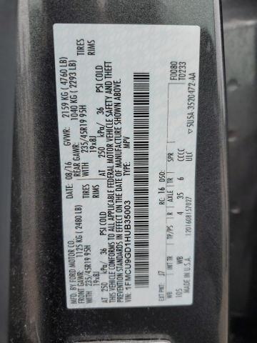 1FMCU9GD1HUB35003 Ford ESCAPE SE