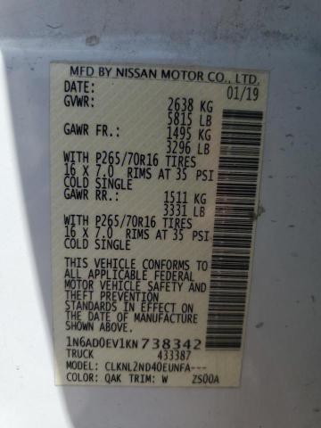 1N6AD0EV1KN738342 Nissan 2019