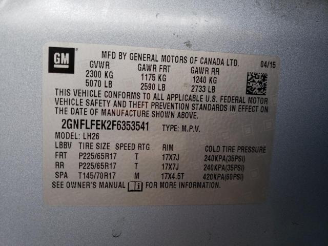 2GNFLFEK2F6353541 Chevrolet EQUINOX LT