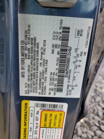 3FA6P0HD0KR135467 Ford FUSION SE