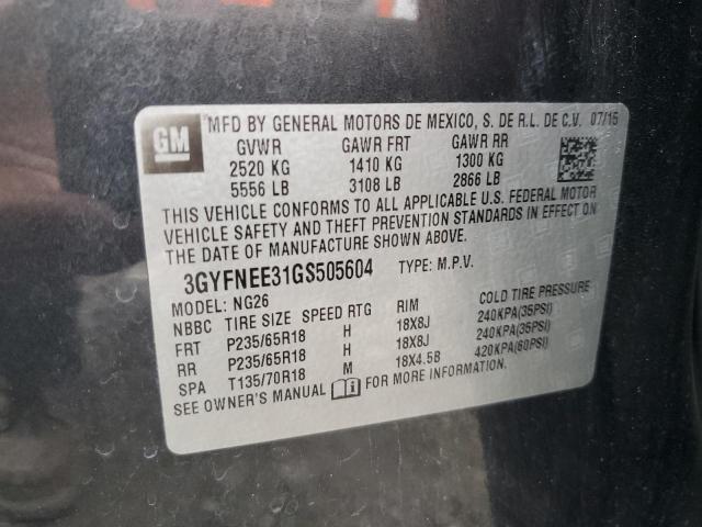 3GYFNEE31GS505604 Cadillac SRX LUXURY