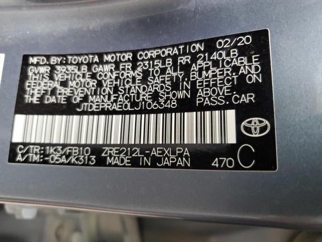 JTDEPRAE0LJ106348 Toyota 2zr-fae