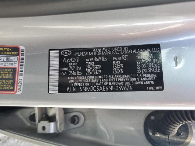 5NMJC3AE6NH039674 Hyundai gdi theta iii