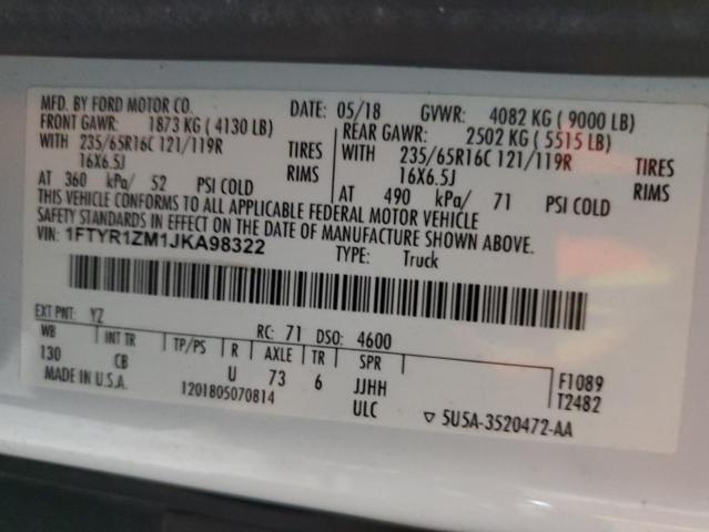1FTYR1ZM1JKA98322 Ford Transit
