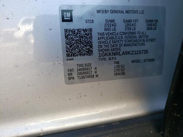 1GKKNRLA9KZ115735 GMC ACADIA SLE