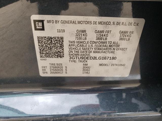 3GTU9DED2LG167180 GMC Sierra K1500 Slt