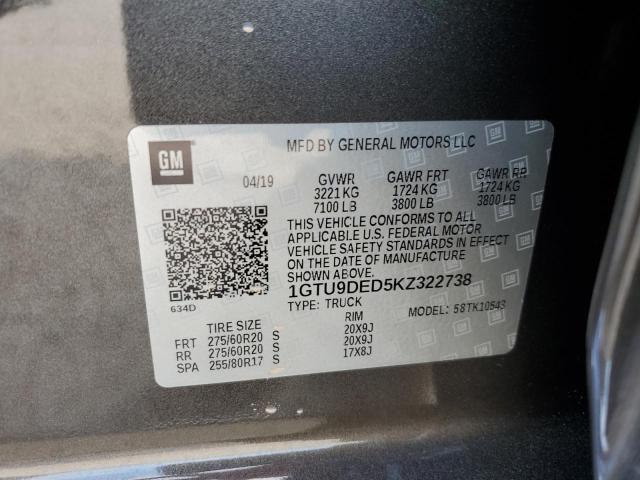 1GTU9DED5KZ322738 GMC Sierra K1500 Slt
