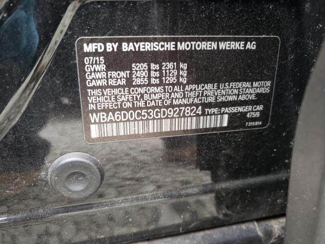 WBA6D0C53GD927824 BMW 640 I Gran Coupe