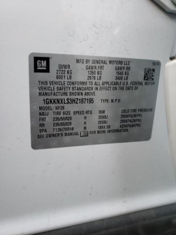 1GKKNXLS3HZ187195 GMC Acadia Denali