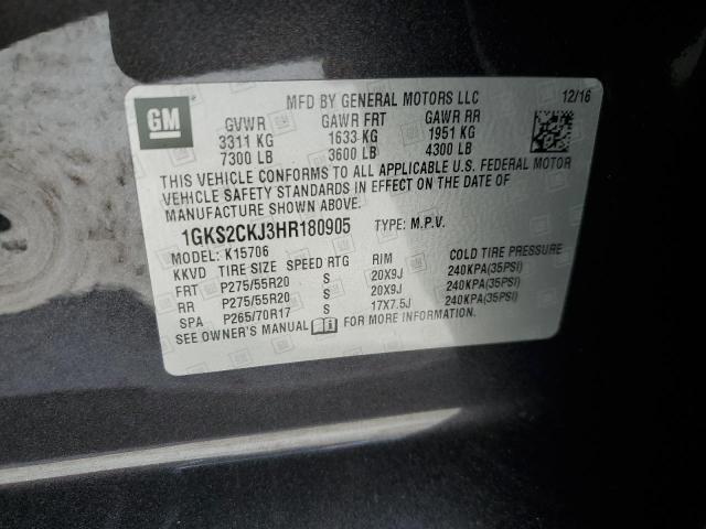 1GKS2CKJ3HR180905 GMC YUKON DENALI