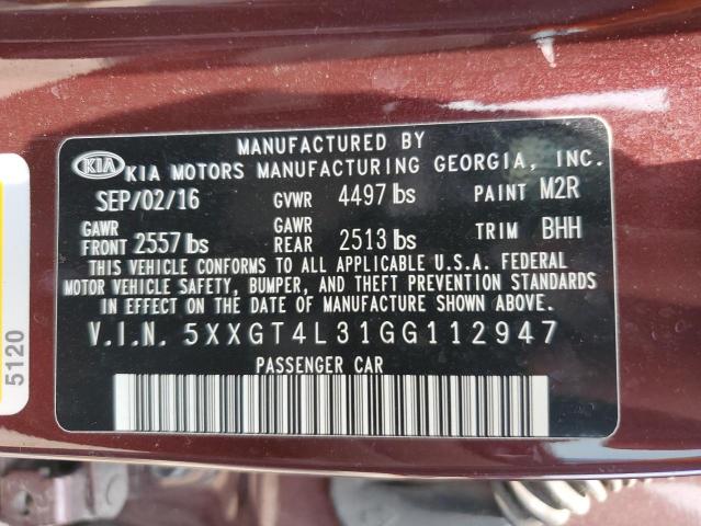 5XXGT4L31GG112947 KIA Optima Lx