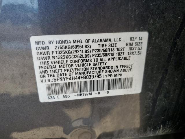 5FNYF4H44EB039795 Honda Pilot Ex