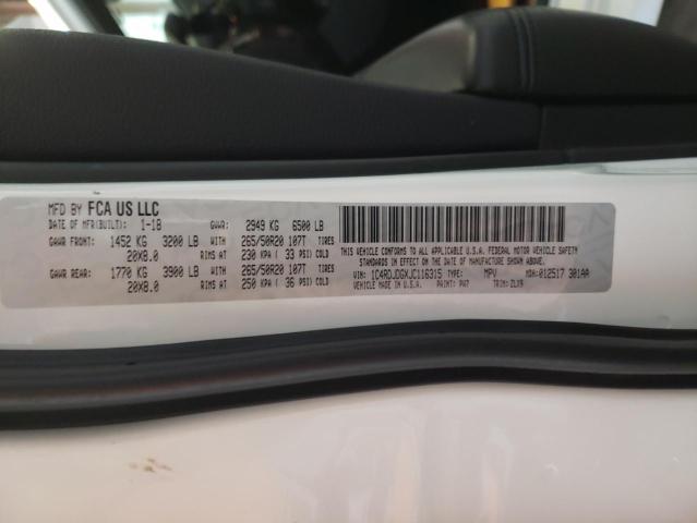 1C4RDJDGXJC116315 Dodge DURANGO GT