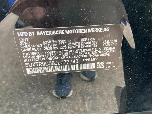 5UXTR9C58JLC77740 BMW X3 Xdrive30i