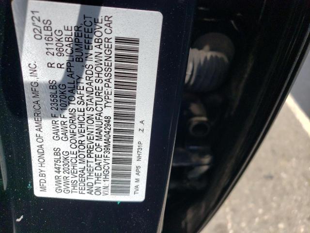 1HGCV1F39MA042948 Honda Accord Sport