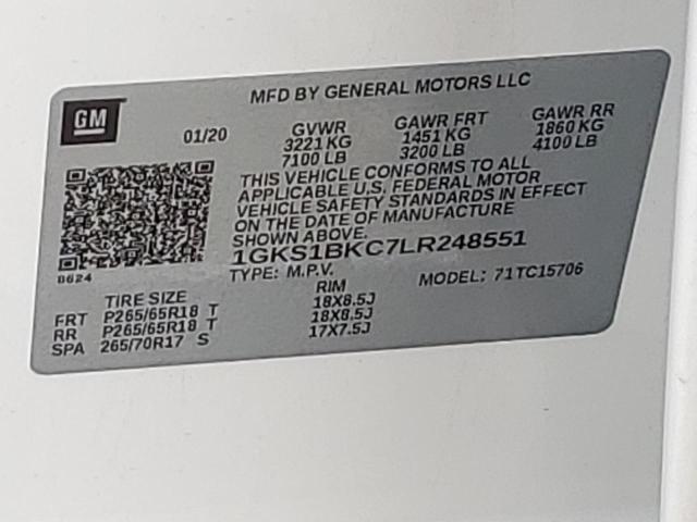 1GKS1BKC7LR248551 GMC YUKON SLT