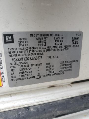 1GKKVTKD2EJ353275 GMC Acadia Denali
