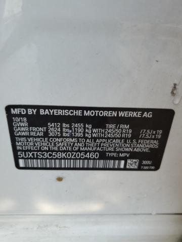 5UXTS3C58K0Z05460 BMW X3 Xdrivem40i