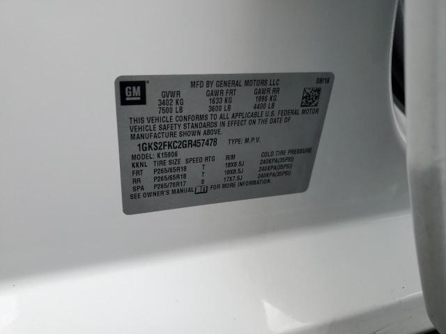 1GKS2FKC2GR457478 GMC Yukon Xl K1500 Sle