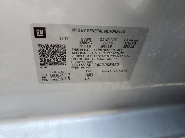 1GTV2MEC4JZ206820 GMC Sierra K1500 Sle