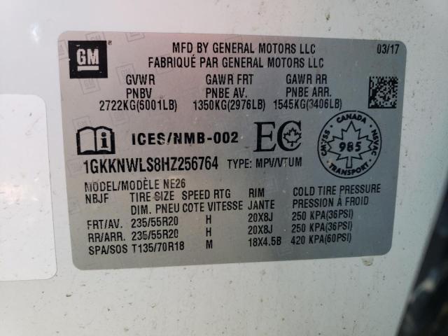 1GKKNWLS8HZ256764 GMC Acadia Slt-2