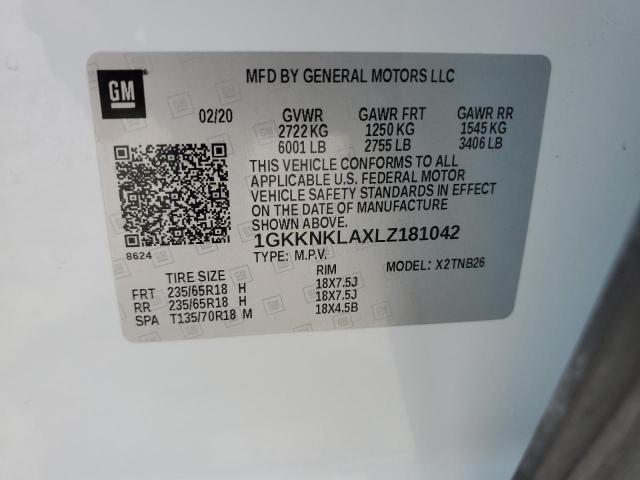 1GKKNKLAXLZ181042 GMC ACADIA SLE