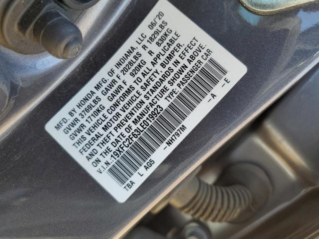 19XFC2F63LE019923 Honda Civic Lx