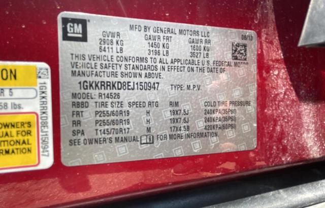 1GKKRRKD8EJ150947 GMC Acadia Slt-1