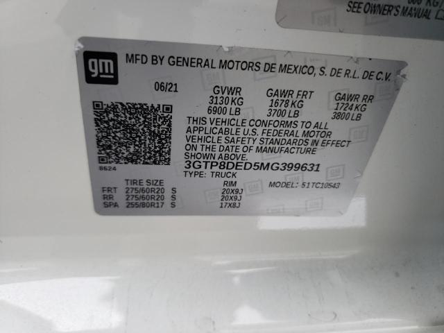 3GTP8DED5MG399631 GMC Sierra C1500 Slt
