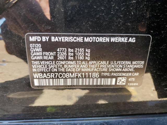 WBA5R7C08MFK11186 BMW 330XI