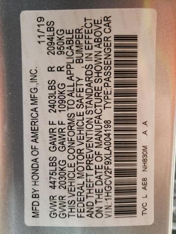 1HGCV2F9XLA004198 Honda Accord Touring