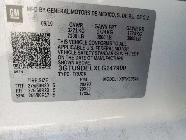 3GTU9DELXLG147900 GMC Sierra K1500 Slt