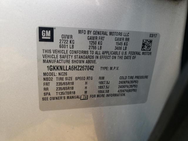 1GKKNLLA6HZ267042 GMC ACADIA SLE
