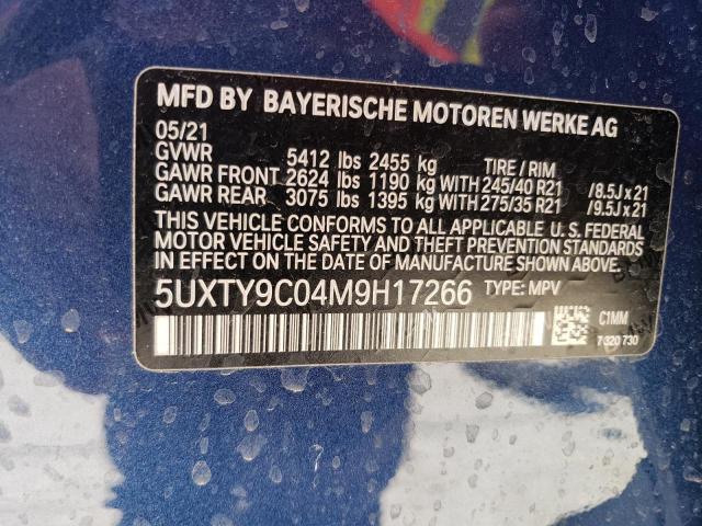 5UXTY9C04M9H17266 BMW X3 Xdrivem40i