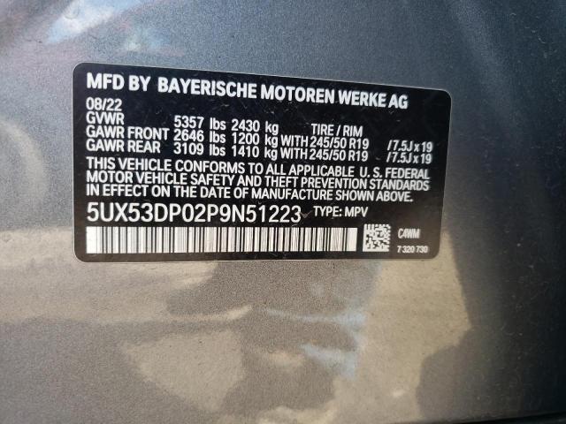 5UX53DP02P9N51223 BMW X3 Xdrive30i
