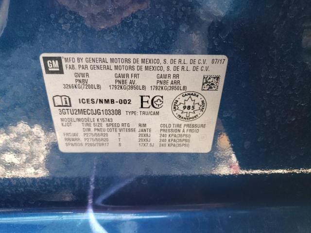 3GTU2MEC0JG103308 GMC Sierra K1500 Sle