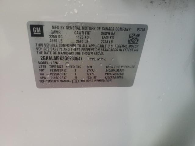 2GKALMEK3G6233647 GMC Terrain Sle