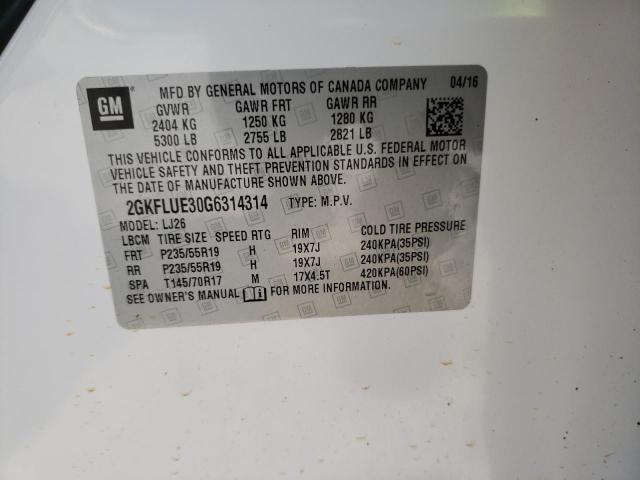 2GKFLUE30G6314314 GMC Terrain Slt