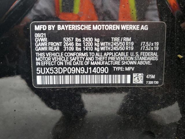 5UX53DP09N9J14090 BMW X3 Xdrive30i