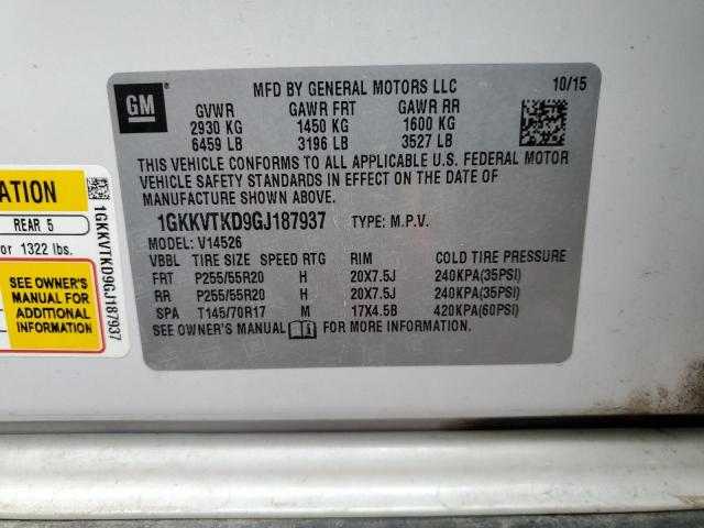 1GKKVTKD9GJ187937 GMC Acadia Denali