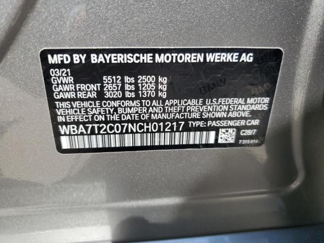 WBA7T2C07NCH01217 BMW 740 I