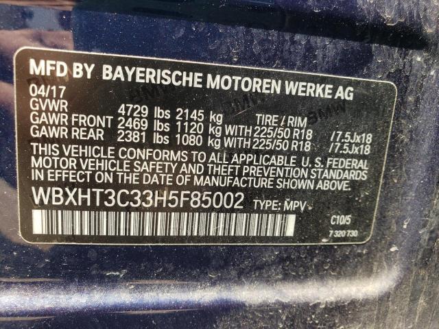 WBXHT3C33H5F85002 BMW X1 Xdrive28i