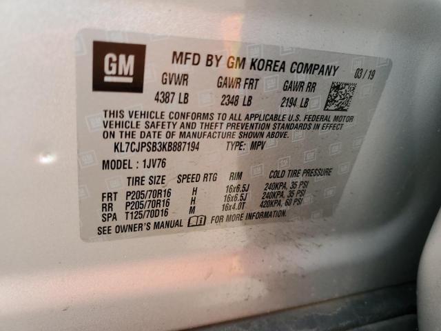 KL7CJPSB3KB887194 Chevrolet TRAX 1LT