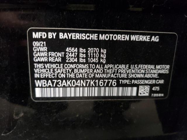 WBA73AK04N7K16776 BMW 228XI