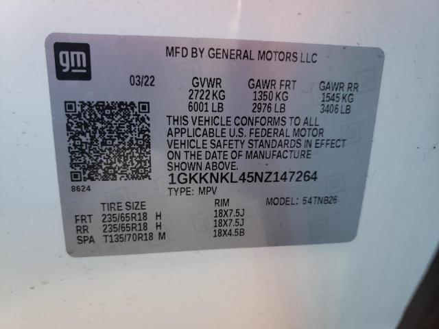 1GKKNKL45NZ147264 GMC ACADIA SLE