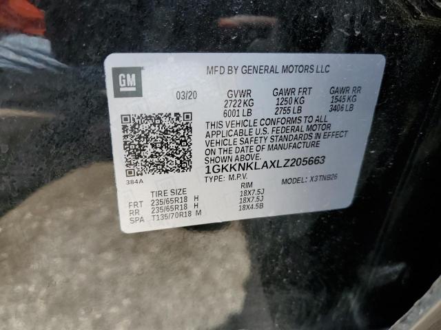 1GKKNKLAXLZ205663 GMC ACADIA SLE