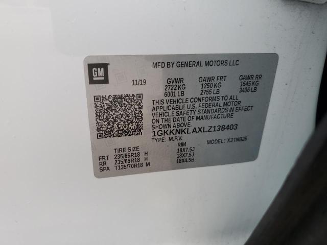 1GKKNKLAXLZ138403 GMC ACADIA SLE
